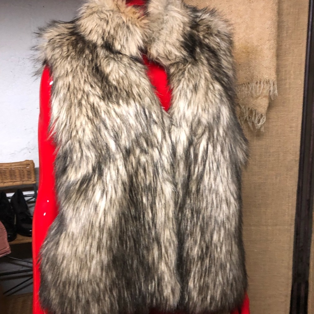 Michael Kors faux fur vest with hook closure